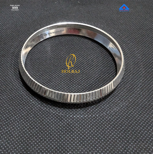 999 Silver Hallmark Certified RajRidhi Designer Sikh Kada in 99.9% pure silver with reflective polished finish
