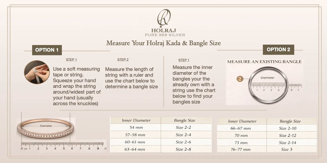 How to Measure Your 999 Silver Kada & Bangle Size