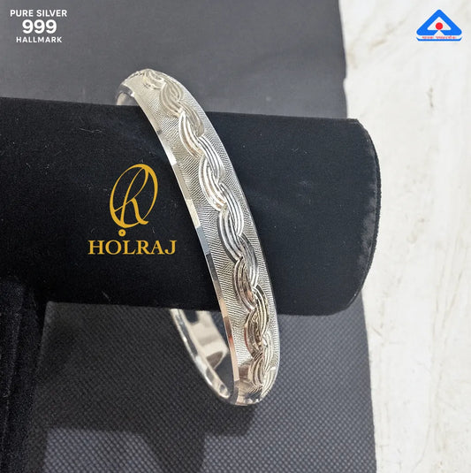 RajBandh™ 999 Pure Silver Sikh Kada for Men