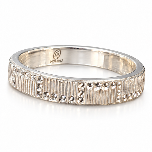 Holraj RajNaksh pure 99.9% silver ring with Holraj logo engraved