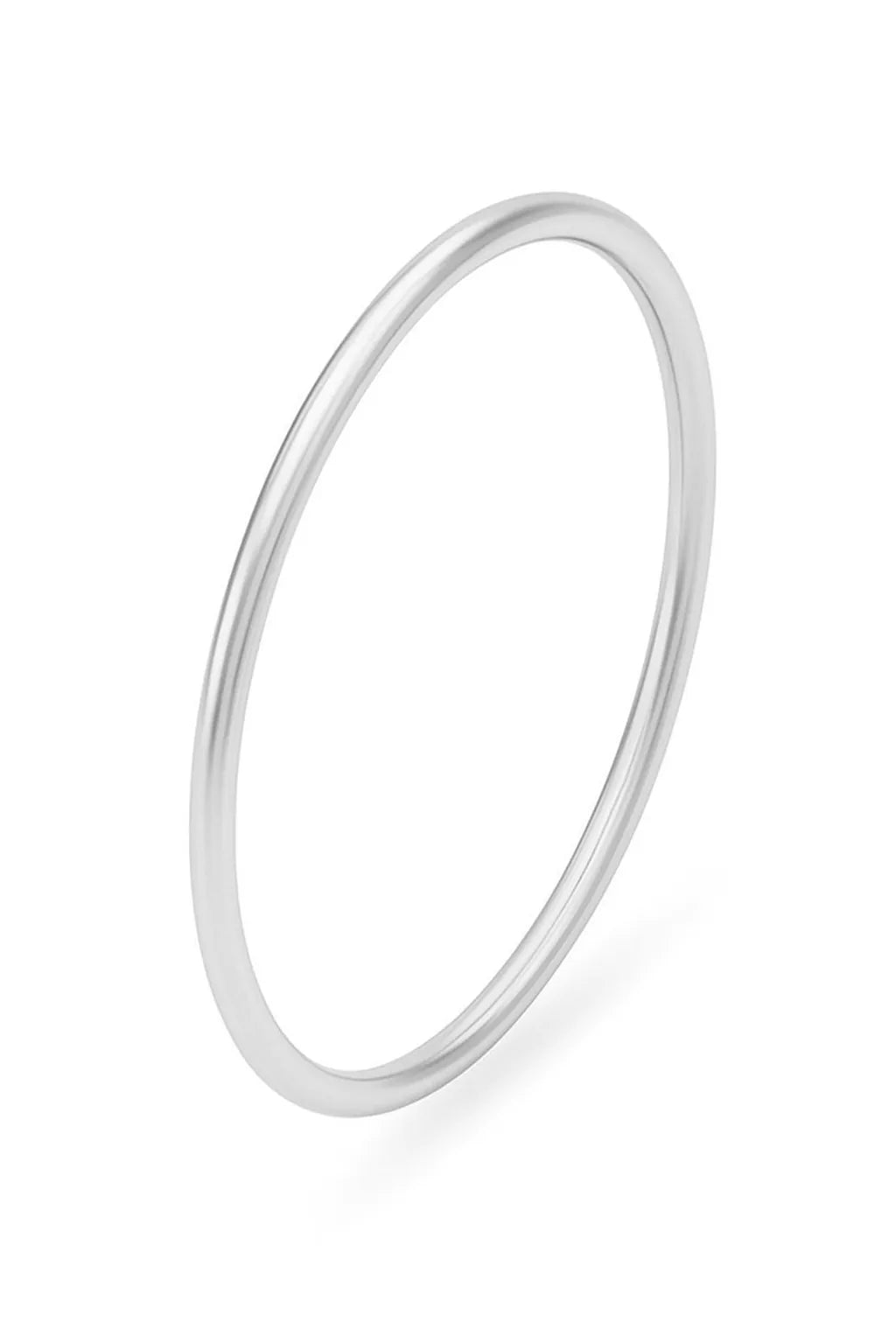RajSutra 999 pure silver minimal plain band ring with round profile by Holraj