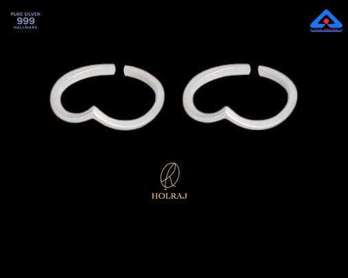 999 silver RajVank toe rings on a black background with 'HOLRAJ' branding.