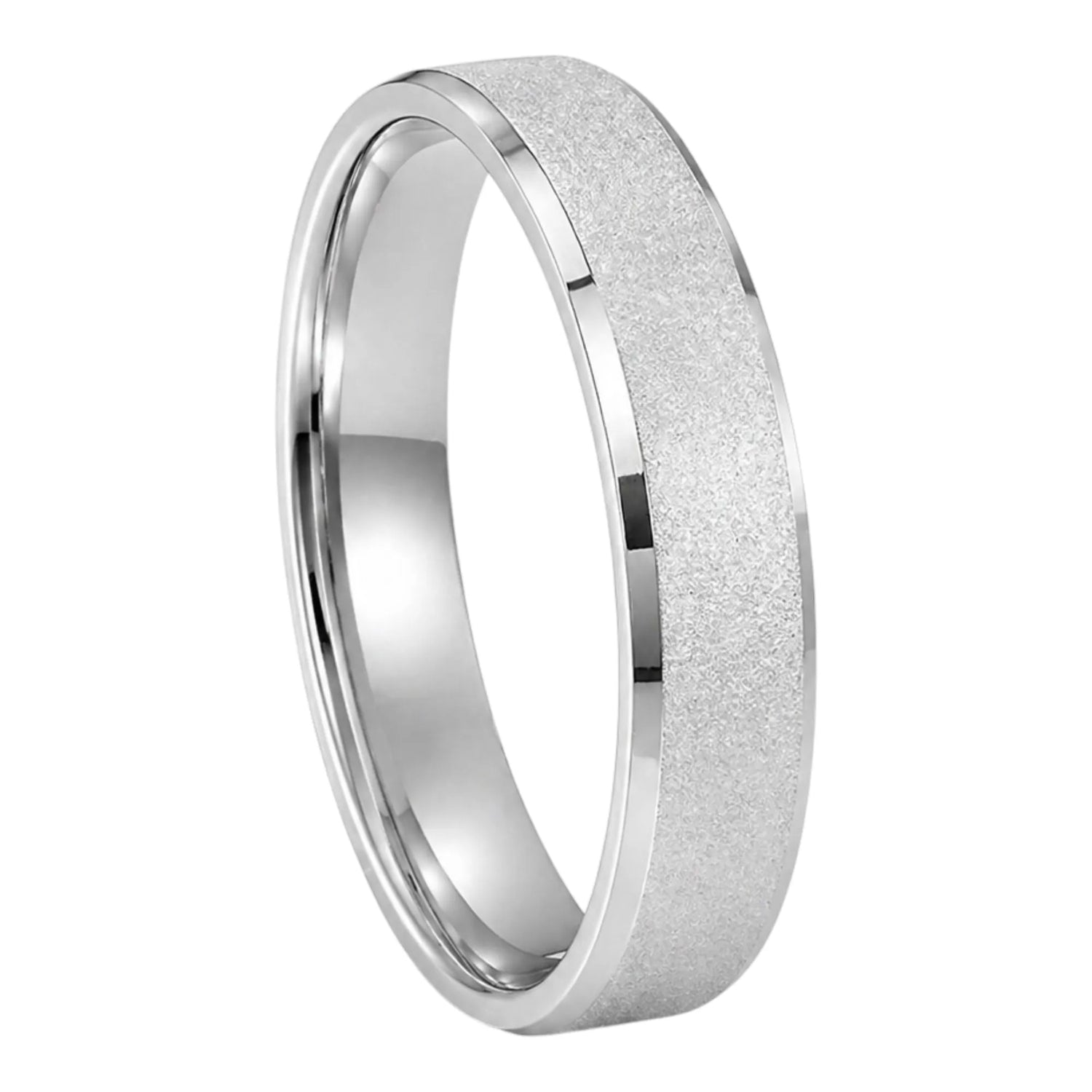 BIS Hallmark 999 pure silver plain band ring on white background – ShuddhBand™ by Holraj in matte finish with high polish edges.