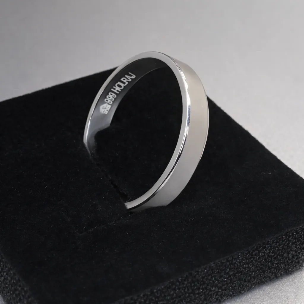 Holraj ShuddhBand 999 silver ring crafted in 99.9% pure silver with a clean, minimal finish