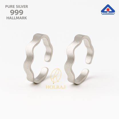Wavy Design Toe Ring Pair